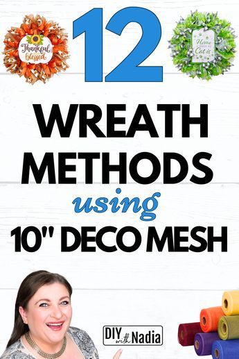 Deco Mesh Wreaths Tutorials Christmas, Blue Wreath Ideas, 10 Inch Deco Mesh Wreath Tutorial, Deco Mesh Wreath Ideas, Mesh Tubing Wreath, Wreath Methods, Easy Mesh Wreath, Deco Mesh Christmas Wreaths Diy, Decorative Mesh Wreaths