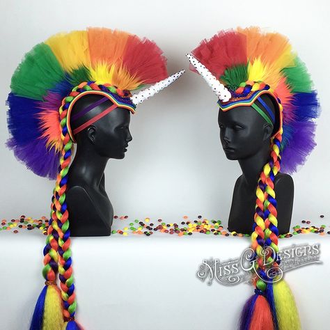 Rainbow Mohawk, Foam Wigs, Dance Props, Crazy Hat Day, Gay Pride Parade, Gay Pride Shirts, Hat Day, Crazy Hats, Festival Hat