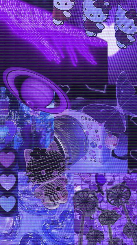 Revamped Edition! Purple Cybercore Collage Wallpaper. #purple #cybercore #collage #wallpaper #aesthetic #fyp #spookyxcreature Purple Shuffle Wallpaper, Purple Tech Aesthetic, Cybercore Collage, Cybercore Aesthetic Wallpaper, Purple Cybercore, Cybercore Wallpaper, Collage Wallpaper Aesthetic, Cybercore Aesthetic, Weirdcore Aesthetic