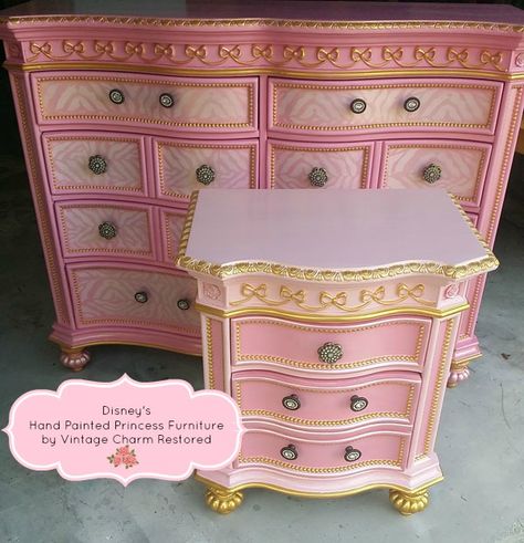 pink+chalk+painted+furniture | hand-painted-princess-furniture-painted-furniture-painting-repurposing ... Princess Furniture, Deco Disney, Princess Room, Big Girl Rooms, Hand Painted Furniture, Refurbished Furniture, Paint Furniture, Redo Furniture, Upcycled Furniture