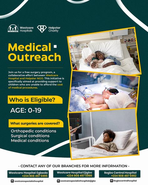 A simple Medical Outreach flyer design, Flyer design, Graphic design Medical Outreach Flyer Design, Outreach Flyer Design, Medical Flyer, Real Estate Marketing Design, Flyer Design Inspiration, Marketing Design, Medical Conditions, Real Estate Marketing, Business Ideas