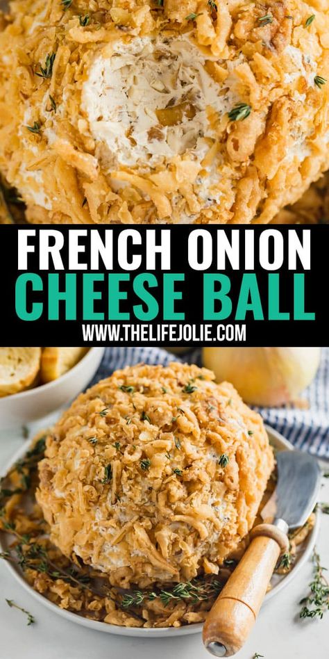 French Onion Cheese Ball, Savory Cheese Ball Recipes, Retro Appetizers, Best Cheese Ball Recipes, Savory Cheese Ball, Onion Cheese Ball, Christmas Cheese Ball, Chocolate Appetizers, Cheese Ball Recipes Easy