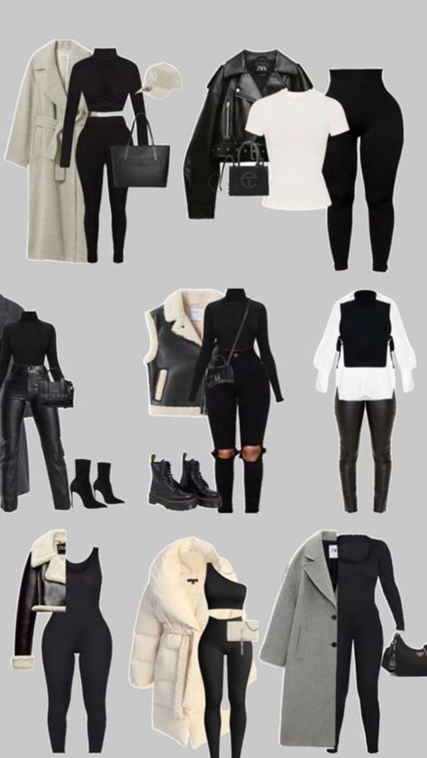 80s R&b Fashion, All Black Lace Outfit, Dinner To Club Outfit Night Out, Mall Outfits Black Women, Leather Jacket Outfit With Dress, 77 Degree Weather Outfit, All Black Outfit For Work Salon, Gray And Black Outfits, Lori Harvey Fashion