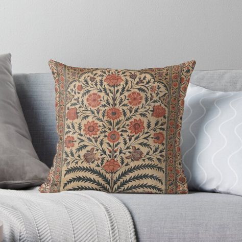 Indian Throw Pillows, Desi Interior, Traditional Pillow Covers, Cushion Ideas, Indian Cushions, Indian Carpet, Indian Pillows, India Inspired, Printed Sofa