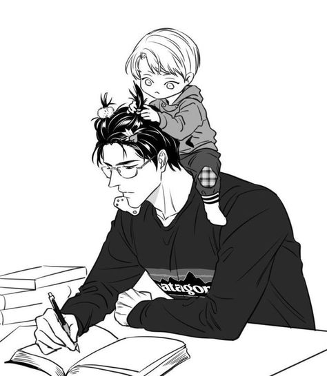 Wanting Attention, Mafia Husband, Forced Marriage, Single Father, Familia Anime, 흑백 그림, Anime Family, Manga Cute, Anime Dad