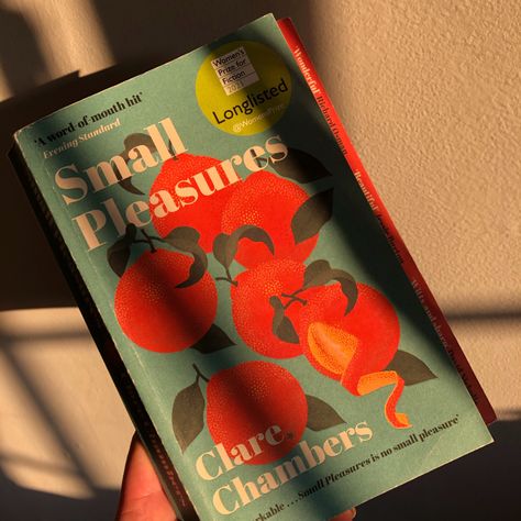 the book ‘small pleasures’ by clare chambers with sun rays hitting the cover Small Pleasures Book, Non Fiction Books Aesthetic, Cosy Books, Underrated Books, Bujo 2023, Morning Reading, Small Pleasures, Aesthetic Sun, Books Tbr