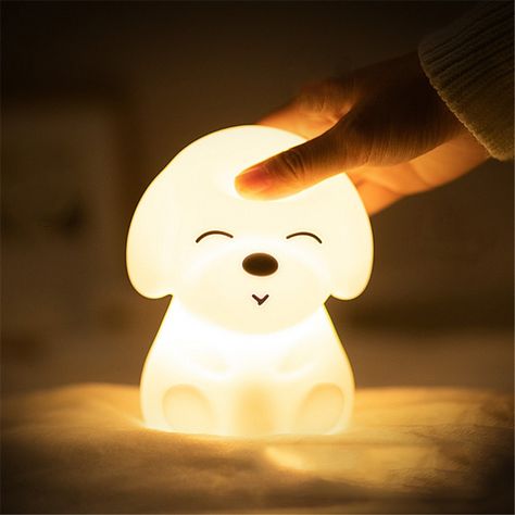 Night Lamp Bedroom, Cute Night Lights, Dog Light, Rechargeable Lamp, Bedroom Lamps, Cute Room Decor, Little Puppies, Night Lamps, Bedroom Lighting