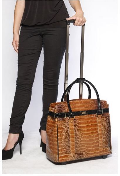 Fashionable Style Rolling Carry on Bag for Travel by Between Naps on the Porch. Rolling Briefcase Women, Rolling Laptop Bag, Rolling Briefcase, Rolling Tote Bag, Carry On Tote, Rolling Tote, Rolling Bag, Briefcase Women, Alligator Crocodile