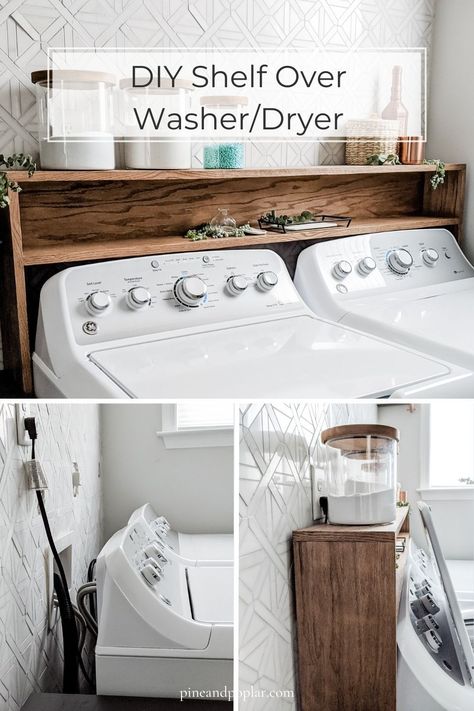 Diy Laundry Room Shelves, Laundry Room Update, Diy Laundry Room, Laundry Shelves, Small Laundry Room Makeover, Diy Shelf, Lights Bathroom, Dream Laundry Room, Laundry Room Shelves