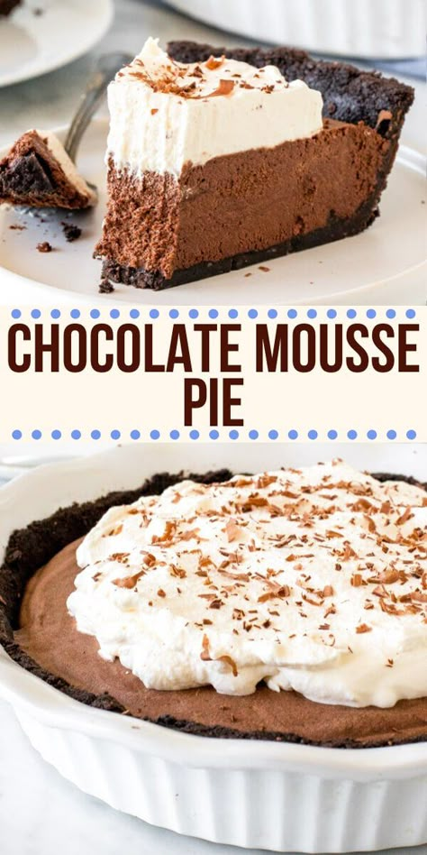 Coffee Ganache, Ganache Glaze, Triple Chocolate Mousse, Marshmallow Meringue, Triple Chocolate Mousse Cake, Chocolate Mousse Pie, Mousse Pie, Easy Chocolate Mousse, Mousse Cake Recipe