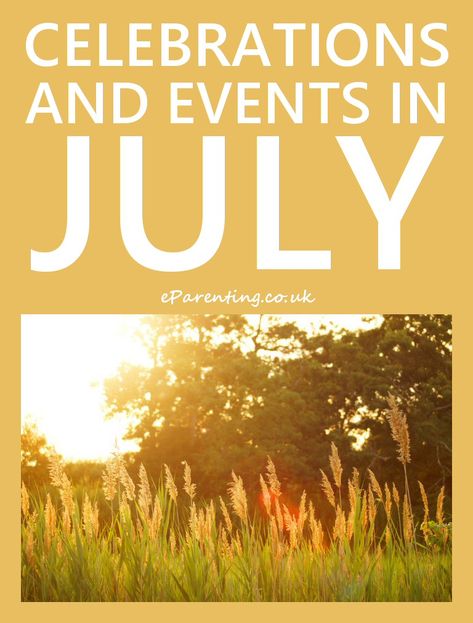 Calendar of Holidays, Celebrations, Awareness and Special Events 2020 - 2021 July Themes, August Events, July Flower, July Events, Saints Days, July Holidays, Calendar Of Events, Celebration Day, Rainbow Room