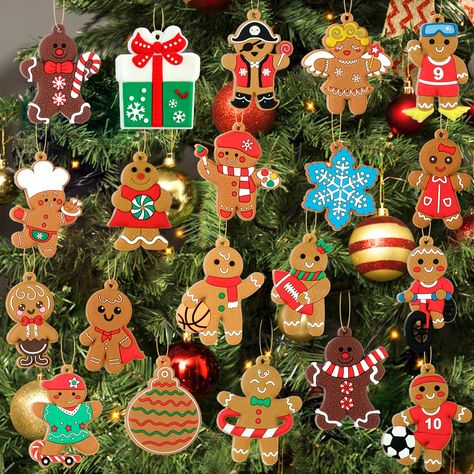 PRICES MAY VARY. 🎄🎁✨Adorable Christmas Decorations – Vivid and so darn cute gingerbread Christmas hanging charm is perfect as themed Christmas tree decorations, Christmas tree hangers, Christmas ornament hangers, Christmas party decorations, Christmas hanging decorations, table decorations, indoor decoration, home house decorations. Decorative Christmas tree ornament create festive holiday atmosphere, add so much fun. 🎄🎁✨Perfect Christmas Gift Tags – Little gingerbread ornaments are approx. Tree Decorations Indoor, Gingerbread Man Ornaments, Holiday House Decor, Gingerbread Man Decorations, Gingerbread Tree, Ornaments For Christmas Tree, Mini Christmas Ornaments, Ornaments For Christmas, Ornaments Christmas Tree