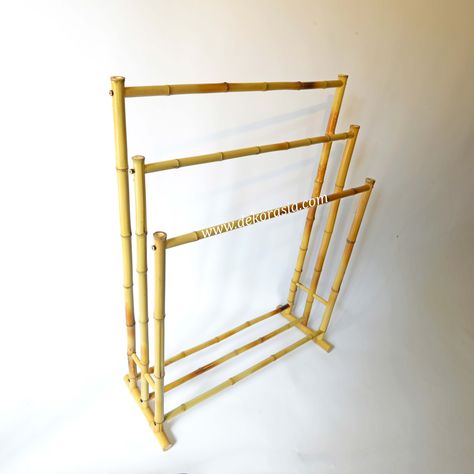 Bamboo Rack Towel | Bamboo Furniture Rattan Towel Rack, Bamboo Towel Rack, Orphanage Ideas, Bamboo Furniture Makeover, Bamboo Furniture Diy, Bamboo Furniture Design, Diy Bamboo, Bamboo Diy, Bamboo Clothes