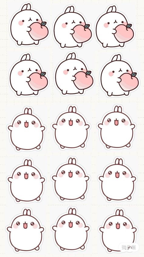 Printable stickers Cute Printable Stickers Journal Korean, Cute Bunny Stickers Printable, Cute Printable Stickers Journal Kawaii, Molang Stickers Printable, Printable Sticker Sheet Aesthetic, Cute Stickers Printable Kawaii Planners, Kawaii Doodles Cute Sticker, Kawaii Sticker Sheet Printable, Cute Printable Stickers Kawaii