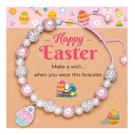 PRICES MAY VARY. 【Easter Bunny Bracelet】-- The little bunny is the symbol of Easter. The reason is that it has a strong ability to reproduce, and people regard it as the creator of new life. Give this bunny bracelet to your girls and tell her that you hope her to be positive about new things in her life! 【Cute Easter Gifts for Girls】-- Our easter bracelet is specially designed for girls. If you're looking for an Easter gift for a girl, this is a gift to surprise her. 【Material】-- This beautiful Easter Bracelet Ideas, Cute Easter Gifts, Bunny Bracelet, Easter Basket Stuffers, Easter Basket Stuffer, Easter Gifts, Girls Jewelry, Easter Gift, Clay Beads