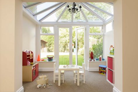 #PS: Playroom interior Conservatory Playroom, Grandkids Playroom, Conservatory Interior, Conservatory Decor, Conservatory Ideas, Garden Room Extensions, Conservatory Roof, Roofing Options, Room Extensions