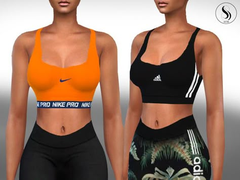 Sims 4 Sports Bra Cc, Sims 4 Cc Clothes Female Tops Cute, Sims 4 Cc Athletic Wear, Sims Cheats, Female Boxers, Cc Clothes, Foto Fake, Free Sims 4, Ladies Tennis