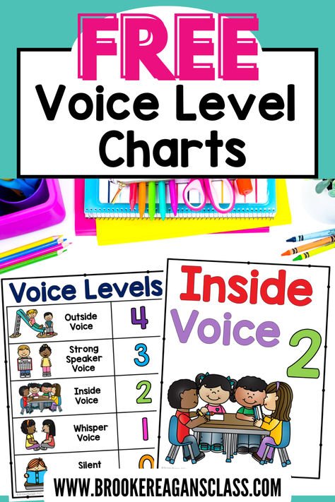 Voice Level Posters Free, Classroom Management Visuals, Voice Volume Visual, Voice Level Anchor Chart, Volume Levels Classroom, Voice Level Posters, Voice Levels In The Classroom Printable, Voice Levels In The Classroom Free, Free Classroom Labels