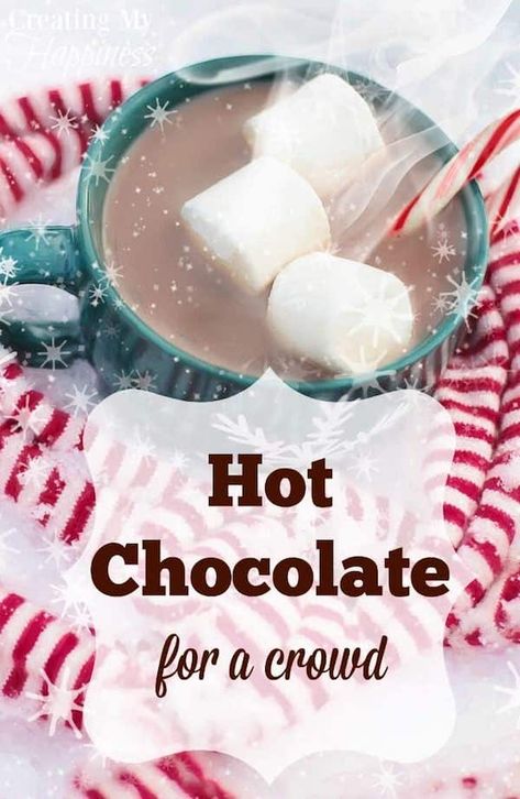 How to make Hot Chocolate for a crowd Hot Chocolate For A Crowd, Crockpot Hot Chocolate, New Year's Desserts, Having Friends, Hot Cocoa Recipe, Christmas Desserts Easy, Vegan Candies, Cocoa Recipes, Homemade Hot Chocolate