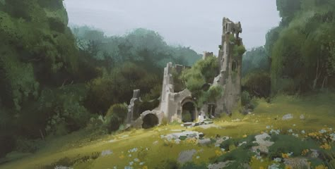 ArtStation - Last Age, Grady Frederick The Locked Door, Locked Door, Castle Painting, Environment Painting, Landscape Concept, Fantasy Castle, Fantasy Setting, Environment Art, Concept Artist