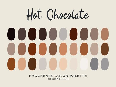 Christmas Procreate, Hot Chocolate Christmas, Christmas Color Palette, Procreate Color Palette, Hex Color Palette, Winter Color Palette, Holiday Lettering, Digital Greeting Cards, Procreate Art