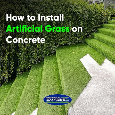 Cool down and green up your concrete driveway, patio, pool area and more with the help of Artificial Turf Express! https://www.artificialturfexpress.com/blog/the-diy-guide-to-installing-the-best-artificial-turf-on-concrete Laying Artificial Grass, Artificial Grass Backyard, Installing Artificial Turf, Turf Installation, Synthetic Lawn, Artificial Grass Installation, Artificial Lawn, Synthetic Turf, Astro Turf