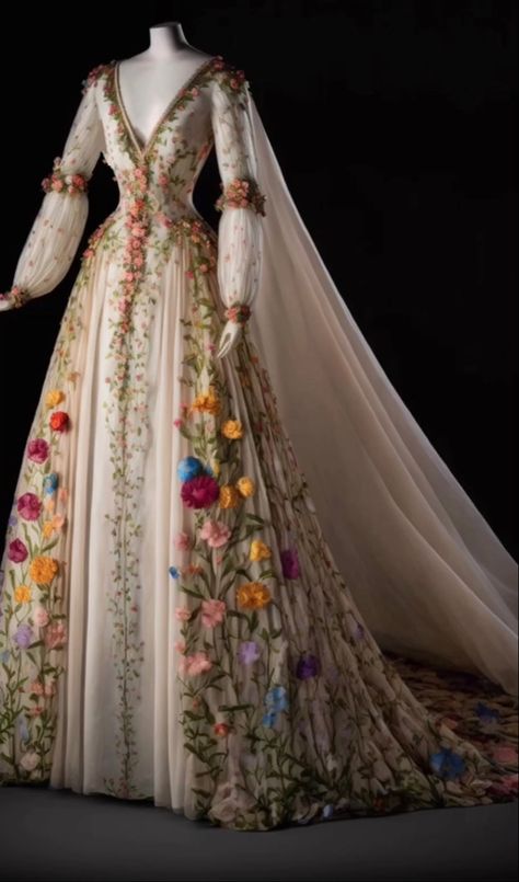 ACOTAR Spring Court inspired gown Spring Court Dress, Starfall Ball, Medieval Fairytale, Magical Outfits, Fasting Ideas, Turhan Sultan, Beige Outfits, Summer Court, Spring Court