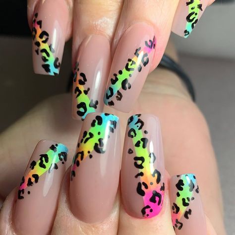 ProFiles BackStage (@profiles_nails) • Instagram photos and videos Bright Summer Nails Designs, Splatter Nails, Neon Pink Nails, Neon Acrylic Nails, Neon Nail Designs, Leopard Print Nails, Leopard Nails, Animal Nails, Animal Print Nails