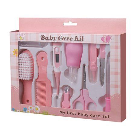 10pcs Baby Infant Health Care Set Multi Functions Newborn Nose Cleaner Nails Clipper Tweezers Thermometer Kit Supplies Description Used to baby daily care, to keep their personal hygiene clean and tidy. 10pcs baby care set, multi function design, providing more convenience during daily life. Includes baby scissor, nail clipper, nail file, tweezer, nasal aspirator, dropper feeder, comb, brush, thermometer, toothbrush. Made of plastic and metal material, lightweight, tough and durable. Must-have i Baby Care Kit, Baby Nail Clippers, Safety Scissors, Baby Grooming, Baby Thermometer, Nose Cleaner, Newborn Nursery, Kit Bebe, Baby Nails