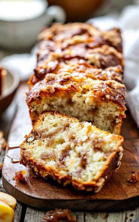 Country Apple Fritter Bread - leaderecipes Apple Fritters Bread Recipe, Country Apple Fritter Bread, Apple Fritter Cake, Apple Bread Recipe, Chicken Cake, Apple Fritter Bread, Strawberry Bread, Apple Fritter, Apple Bread