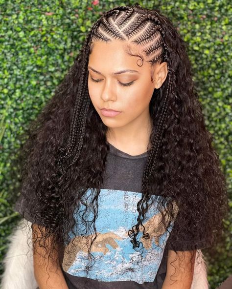 Goddess Cornrows, Half Braided Hairstyles, Women Braids, Cornrows Styles, Biracial Hair, Braided Hairstyles For Black Women Cornrows, Feed In Braids Hairstyles, Quick Weave Hairstyles, Box Braids Hairstyles For Black Women