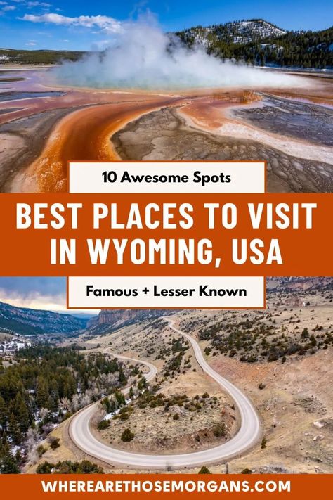 10 Awesome Places To Visit In Wyoming Yellowstone Vacation Planning, Wyoming Hiking, Lander Wyoming, Wyoming Trip, Western Vacation, Yellowstone National Park Vacation, Devils Tower National Monument, Wyoming Vacation, Yellowstone Vacation