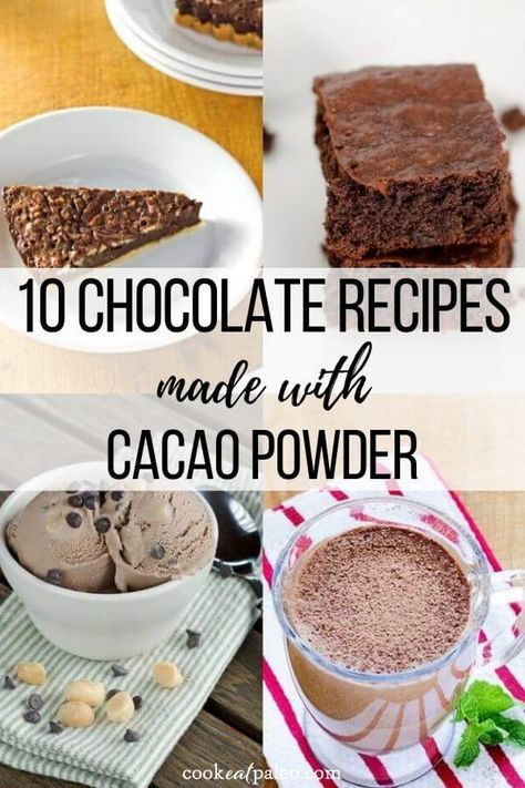 Easy Chocolate Recipes, Paleo Chocolate Recipes, Cacao Powder Recipe, Easy Chocolate Dessert, Cocoa Powder Recipes, Pie Brownies, Cacao Recipes, Chocolate Recipes Easy, Brownies Chocolate