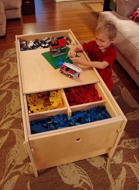 Super cool!! Lego Storage Table, Duplo Storage, Lego Storage Diy, Lego Tables, Diy Storage Table, Table Lego, Lego Table With Storage, Lego Table Diy, Diy Playroom