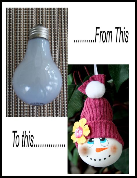 Diy Light Bulb Crafts, Diy Snowman Ornaments, Kids Ornament, Light Bulb Crafts, Snowman Crafts Diy, Light Bulb Ornaments, Make A Snowman, Snowman Christmas Decorations, Handmade Holiday Gifts