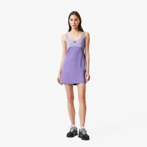 Women's Dresses - New In 2024 | Lacoste Lacoste Dress, Tennis Clothing, Tennis Outfit Women, Lacoste Women, Womens Tennis, Tennis Clothes, Dress Purple, Colorblock Dress, Polo Dress