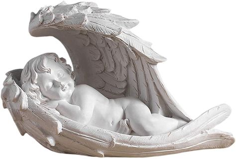 PRICES MAY VARY. Angel Resin Collectible Sculpture:Fine craftsmanship and exquisite details, ensure its practicality and popularity. Angel Resin Collectible Figurine:Good stability, not easy to knock over, do not like other ceramics decoration which is easy to break. Angel Resin Collectible Statue:Perfect for garden, yard, desk, or other flat places you want to decorate. Angel Memorial Statue:Unique figurines provide a natural peace and serenity to home or garden ornament. inspirational decor fo Angel Statues Sculpture, Courtyard Home, Cherub Baby, Sleeping Angel, Cherub Sculpture, Resin Angels, Memorial Statues, Angel Figure, Angel Cherub