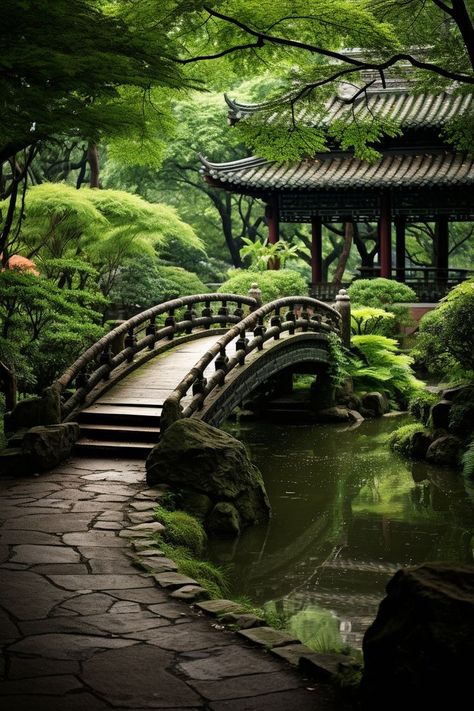 Japanese Homes, Japanese Garden Landscape, Garden Paradise, Asian Landscape, Japanese Zen Garden, Asian Garden, Japanese Garden Design, Kunst Inspiration, Japanese Landscape