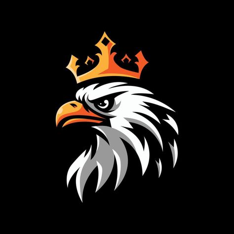 King Eagle logo design for sport and gaming Mr King Logo, Gaming Logo Design Graphics, King Logo Design, Eagle Logo Design, Eagle Icon, Eagles Logo, Ganesh Lord, Dj Logo, Eagle Pictures