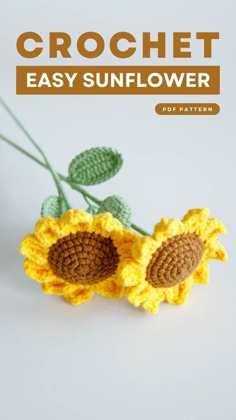 Brighten your day with our easy sunflower crochet pattern! This cheerful design is perfect for crafters of all skill levels. Explore our extensive collection of free and paid crochet patterns for more vibrant crafting ideas!#Amigurumi_Patterns #Tela #Crochet_Mini_Sunflower_Free_Pattern #Sunflower_Crochet_Pattern_Free Crochet Flowers Sunflower, Sun Flower Crochet Pattern Free, Crochet Patterns Flowers Free, Sunflower Pattern Crochet, Crochet Sunflower Pattern Free Tutorials, Easy Crochet Flowers For Beginners, Crochet Yellow Flower, Crochet Sunflower Pattern Free, Crochet Sun Flower