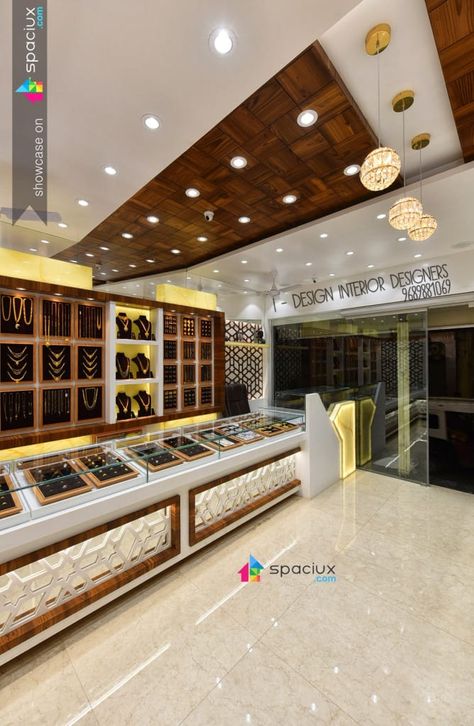 Here you will find photos of interior design ideas. Get inspired! Jewellery Shop Ceiling Design, Shop Ceiling Design, Store Counter Design, Arjun Das, Jewellers Shop, Houses Inside, Shop Counter Design, Jewelry Showroom, Furniture Store Design