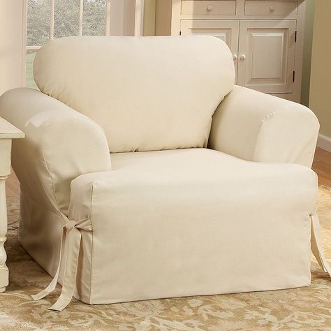 Sure Fit Solid Duck Cloth T-Cushion Chair Slipcover, White Chaise Lounge Slipcover, Suede Sofa, Recliner Slipcover, Ottoman Slipcover, Loveseat Slipcovers, Chair Slipcover, Armchair Slipcover, Arm Chair Covers, Dining Chair Slipcovers