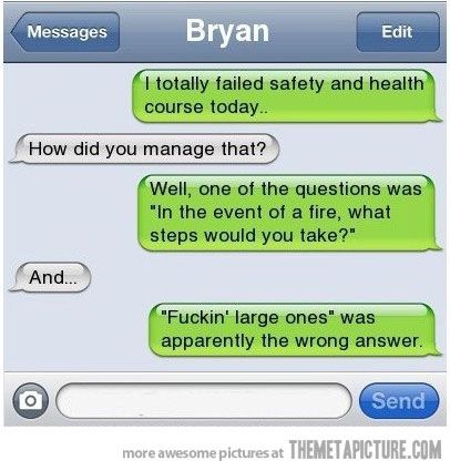 Funny thing is I know a Bryan who would totally put an answer like that. - L Funny Text Message Jokes, Sms Humor, Really Funny Texts, Funny Text Fails, Funny Text Conversations, Funny Texts Jokes, Text Jokes, Friday Humor, Funny Captions