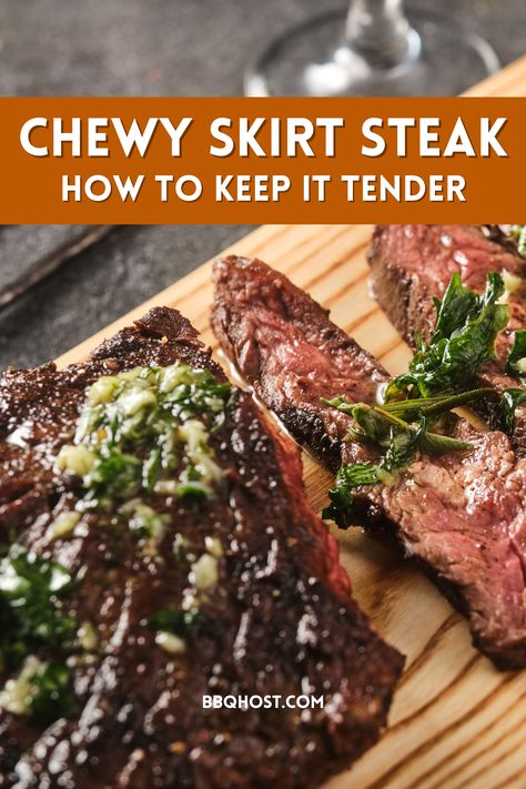 What makes chewy skirt steak? In this post you will learn about the anatomy of the cow and how it affects the different steak cuts. Find out how you can keep your skirt steak tender when you use it for your grilling recipes, so you can serve juicy grilled steak for your bbq menu ideas. Save this pin and get ready to fire up the grill and prepare your favorite grilling recipes for a fabulous backyard bbq with grilled skirt steak. Smoked Skirt Steak Recipes, Skirt Steak Recipes Oven, Skirt Steak In Oven, Skirt Steak Dinner Ideas, Grilling Steak Tips, Bbq Menu Ideas, Best Cut Of Steak, Steak Sides, Skirt Steak Recipes