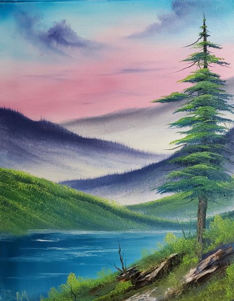 Painting Ideas Landscape Acrylic, Simple Scenery Painting Landscapes, Island Painting Ideas, Beautiful Scenery Drawings Easy, Lukisan Manusia Dengan Alam Sekitar, Nature Watercolor Paintings Easy, Naturalisme Art, Painting With Crayons, Colour Pencil Art Landscapes