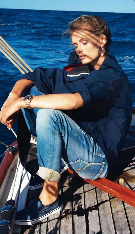 Yachts Girl, Gilles Bensimon, Paris May, Edita Vilkeviciute, Emmanuelle Alt, Sailor Fashion, Nautical Fashion, Sailboats, Wren