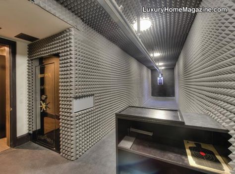 Private indoor shooting range in the basement, complete with gun vault... Gunshop Ideas, Contemporary Game Room, Best Man Caves, Indoor Shooting Range, Indoor Shooting, Safe Room, Modern European, Gilbert Az, Secret Rooms