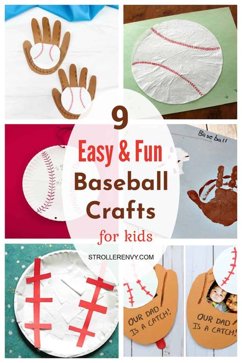 Baseball Crafts Preschool, Baseball Preschool Craft, Baseball Art Preschool, Baseball Projects For School, Preschool Baseball Crafts, Baseball Crafts For Toddlers, Sports Craft For Preschoolers, Baseball Art For Toddlers, Baseball Handprint Craft