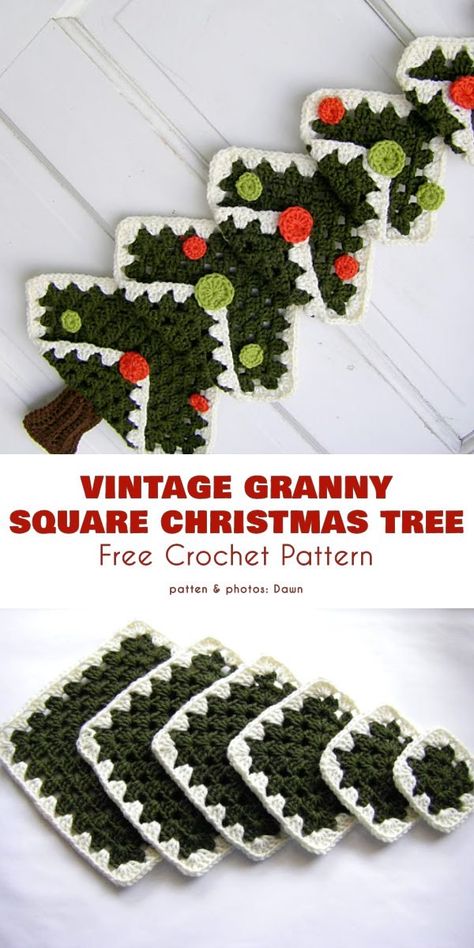 Modern Xmas Tree, Granny Square Christmas Tree, Crochet Christmas Trees Free, Granny Square Christmas, Granny Christmas, Different Christmas Trees, Crochet Christmas Trees Pattern, Sunburst Granny Square, Crochet Christmas Tree