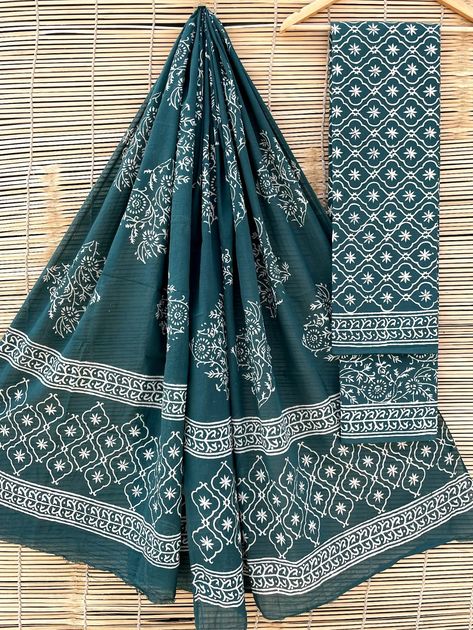 Pure Cotton Suits, Cotton Suits, Simple Trendy Outfits, Block Print, Printed Cotton, Pure Cotton, Trendy Outfits, Dresses, Quick Saves